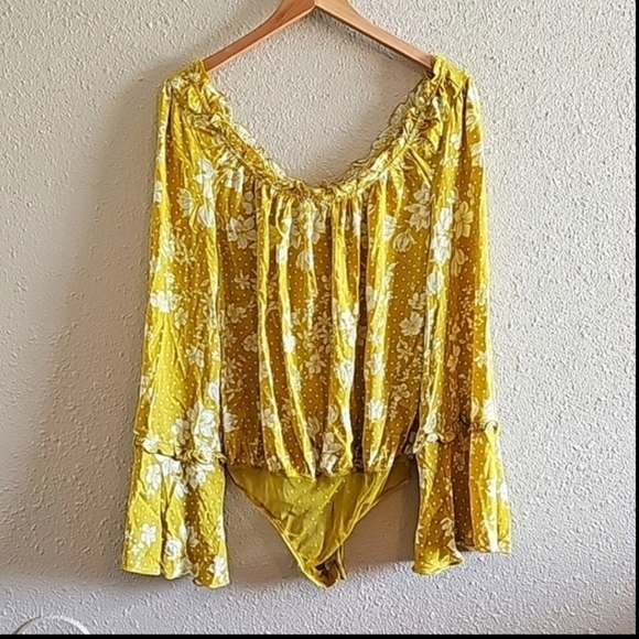 FREE People Yellow Floral Bodysuit - Picture 10 of 10